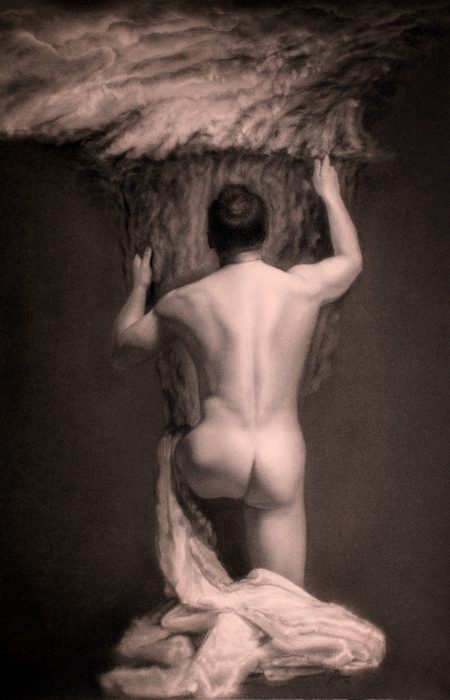 Damir May Aquilo male nude holding the storm and wind